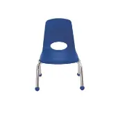 10 Stack Chair with Ball Glides 6 Piece Color Blue by Factory Direct Partners