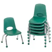 10 Stack Chair with Ball Glides 6 Piece Color Green by Factory Direct Partners