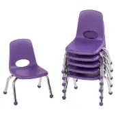 10 Stack Chair with Ball Glides 6 Piece Color Purple by Factory Direct Partners