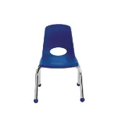 12 Stack Chair with Ball Glides 6 Pack Color Blue by Factory Direct Partners