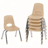 12 Stack Chair with Ball Glides 6 Pack Color Sand by Factory Direct Partners