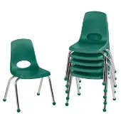 14 Stack Chair with Ball Glides 6 Pack Color Green by Factory Direct Partners