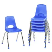 16 Stack Chair with Ball Glides Set of 6 Color Blue by Factory Direct Partners