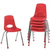 16 Stack Chair with Ball Glides Set of 6 Color Red by Factory Direct Partners