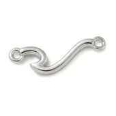 Rack Plating Brass Wave Shaped Links Connector Charms