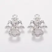 Brass Micro Pave Cubic Zirconia Charms
