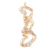 Brass Micro Pave Clear Cubic Zirconia Pendants