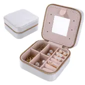 Square Velvet Jewelry Organizer Zipper Boxes