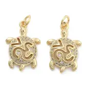 Brass Pave Clear Cubic Zirconia Pendants