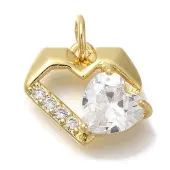 Rack Plating Brass Micro Pave Cubic Zirconia Charms