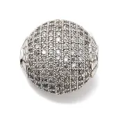 Brass Micro Pave Cubic Zirconia Beads