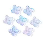 Baking Painted Transparent Glass Bead Caps