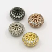 Brass Cubic Zirconia Beads