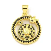 Brass Micro Pave Clear Cubic Zirconia Pendants