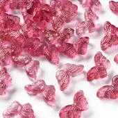 Transparent Spray Painted Glass Beads