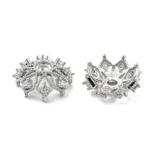 Brass Micro Pave Clear Cubic Zirconia Bead Caps