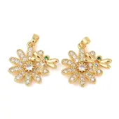 Brass Micro Pave Clear Cubic Zirconia Pendants