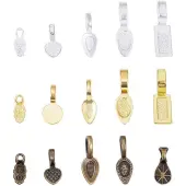 Alloy Glue-on Flat Pad Bails for Pendant Making