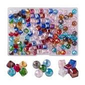 150Pcs 3 Style Electroplate Glass Beads Strands