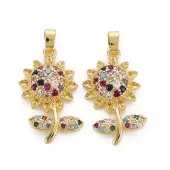 Brass Micro Pave Cubic Zirconia Pendants