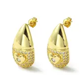 Brass with Cubic Zirconia Studs Earrings