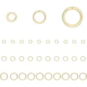 BENECREAT 30Pcs 3 Styles Brass Jump Rings