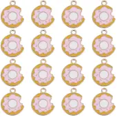 50Pcs Light Gold Plated Alloy Enamel Pendants