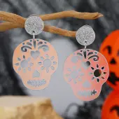 Gothic Skull Acrylic Stud Earrings for Halloween