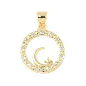 Brass Micro Pave Cubic Zirconia Pendants