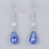 Electroplate Glass Dangle Earrings