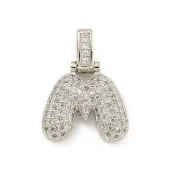 Brass Micro Pave Clear Cubic Zirconia Pendants