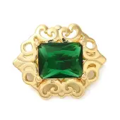 Brass with Glass Fold Over Clasps