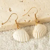 Alloy Natural Shell Dangle Earrings