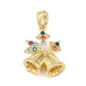 Christmas Brass Micro Pave Cubic Zirconia Pendants