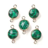 Synthetic Malachite Connector Charms