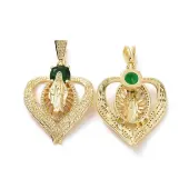 Brass Micro Pave Cubic Zirconia Pendants