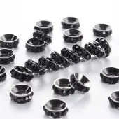 Brass Rhinestone Spacer Beads