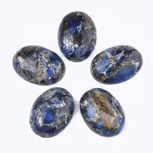 Synthetic Gold Line Regalite/Imperial Jasper/Sea Sediment Jasper Cabochons