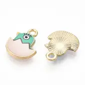 Printed Light Gold Tone Alloy Pendants