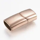 304 Stainless Steel Magnetic Clasps with Glue-in Ends