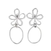 Non-Tarnish Hollow Flower 304 Stainless Steel Dangle Earrings