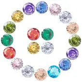 50Pcs 10 Colors Cubic Zirconia Pointed Back Cabochons