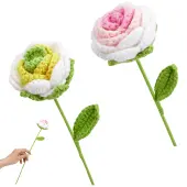 2Pcs 2 Colors Woolen Yarn Artificial Rose Flower