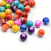 Spray Painted Drawbench Acrylic Round Beads