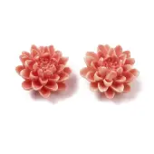 Synthetic Coral Dyed Carved Beads