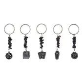 Book/Coffin/Pentagram Alloy Enamel Pendant Keychains