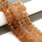Round Natural Citrine Beads Strands