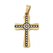 Ion Plating(IP) 304 Stainless Steel Enamel Rhinestone Pendants