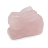 Natural Rose Quartz Rabbit Figurine Display Decorations