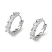 Glass Leaf Hoop Earrings